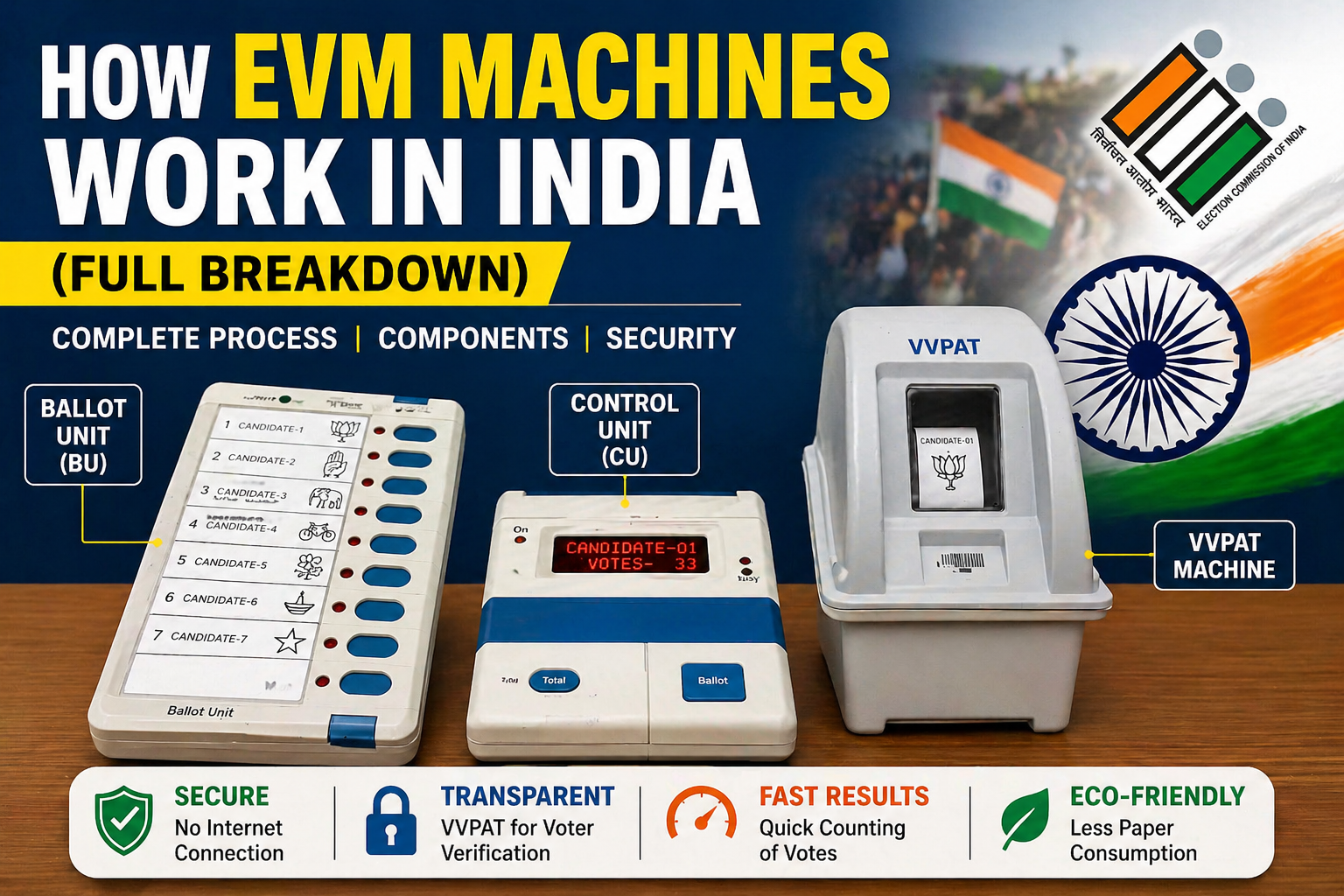EVM electronic voting machine used in India for voting in elections