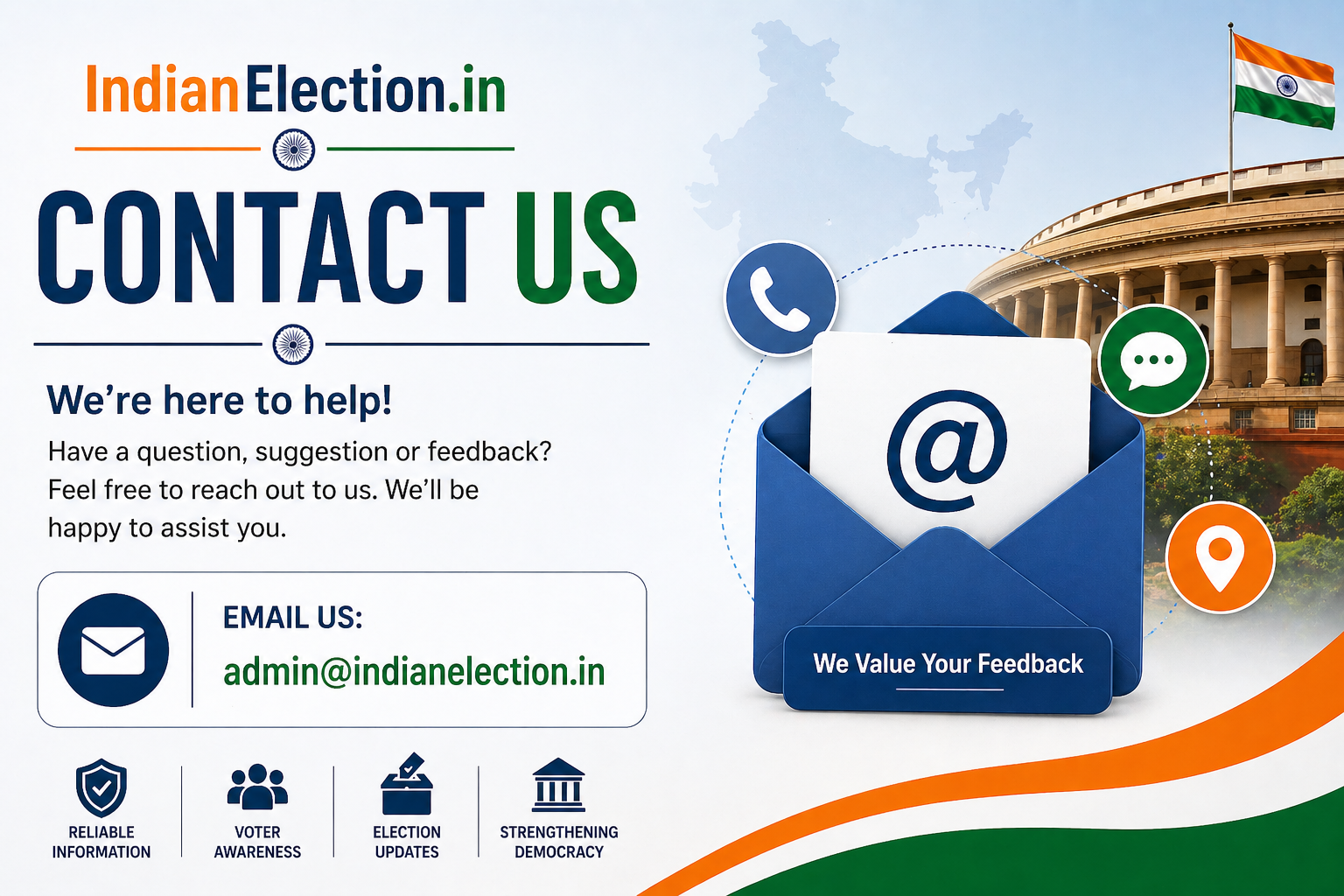 contact us at admin@indianelection.in
